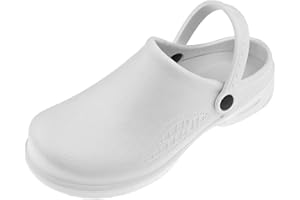 UGPLM Non Slip Chef Clogs Shoes for Lightweight Work Shoes for Nursing/Lab/Garden/Beach, White, 40