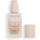 Revolution Beauty London, Skin Silk Serum Foundation, Light to Medium Coverage, Lightweight & Radiant Finish, Contains Hyaluronic Acid, F10 Medium Skin Tones, 0.77 fl oz