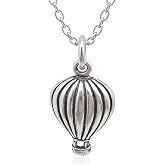 EnCharmed Tiny Hot Air Balloon Sterling Silver Charm Necklace for Women | Handmade Dainty Necklace, Miniature Floating Travel Pendant, Everyday Minimal Layering Jewelry, 18"