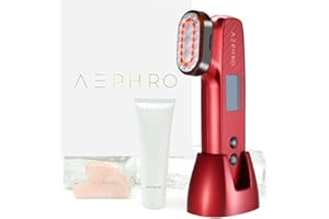 Aephro Microcurrent Facial Device，6 in 1 Multifunction Radio Frequency Skin Tightening Machine, with Red Light Therapy for Instant Face Lift, Anti-Aging Skin Care Massager with Ice Cooling, Red