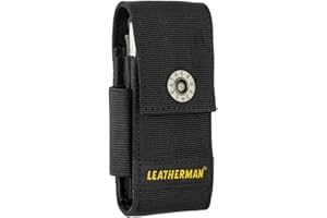 LEATHERMAN, Premium Nylon Snap Sheath with Pockets, Fits 10.16-cm to 11.43-cm Multi-Tools, Black, Medium