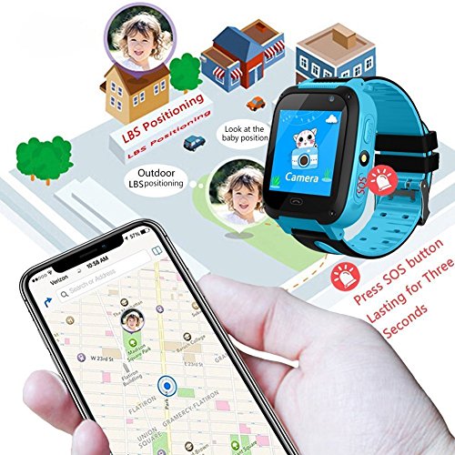 [SIM Card Included] Kids Phone Smart Watch IP67 Waterproof GPS Tracker for Boys Girls Two Way Call SOS Phonewatch Anti-Lost Game Camera Pedometer Outdoor Travel Wristband Birthday Gifts - Thumbnail 2