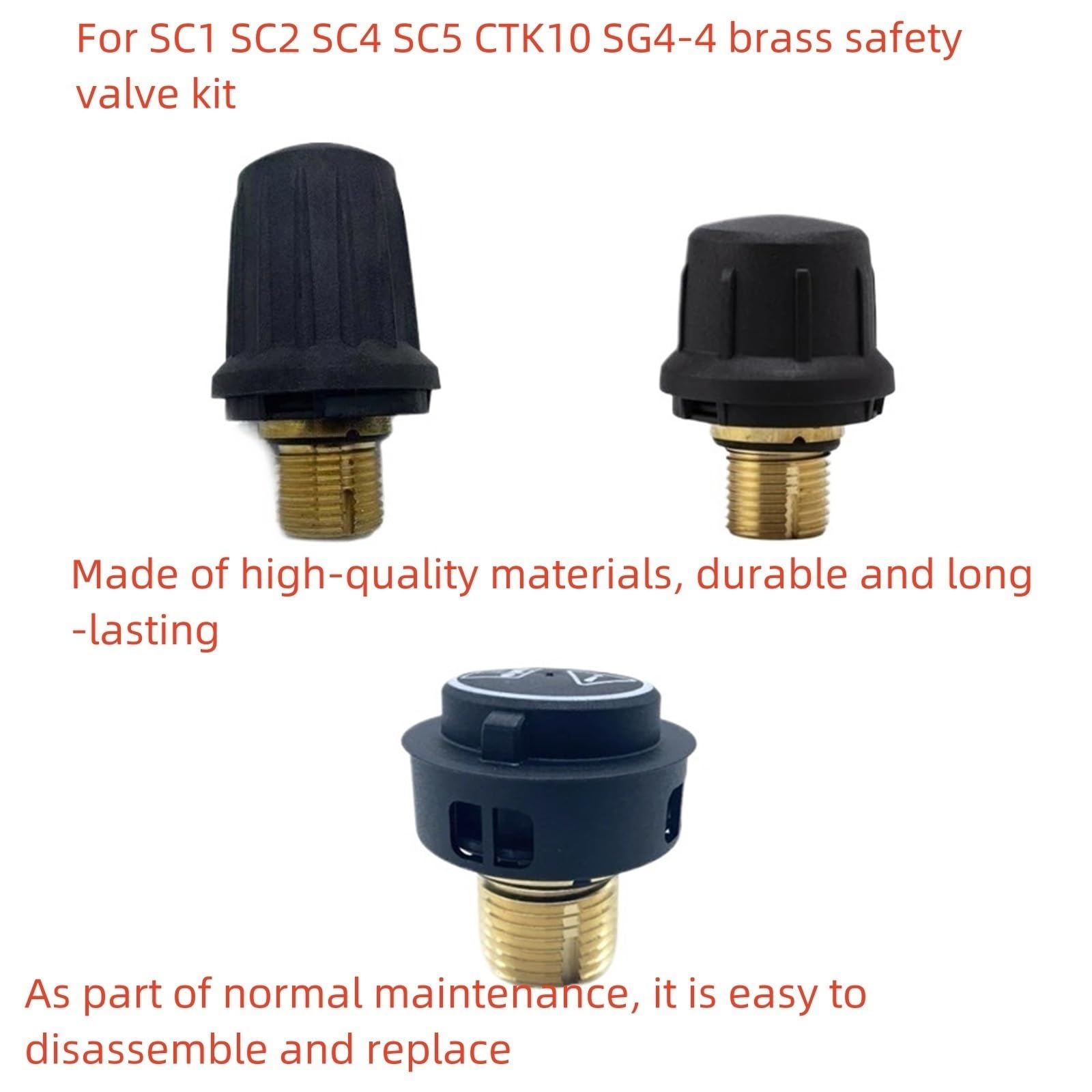 HAvern Steam Cleaner Accessories Compatible for KARCHER SC1 SC2 SC4 SC5 CTK10 SG4-4 Brass Safety Valve Kit (Color : SC1 SC2 CTK10)