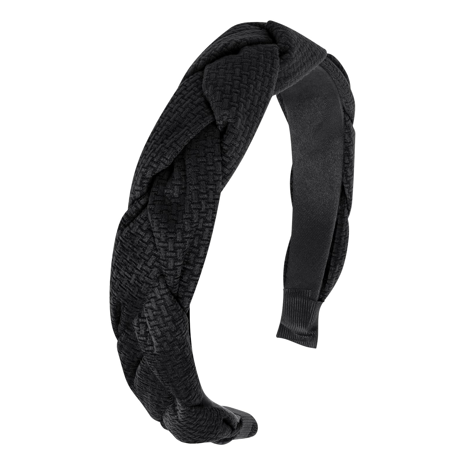 LOPHE Braided Headbands for Women, Non Slip Wide Hairbands, Wide Fabric Braid Knot Hairbands, Elastic Weaving Headbands, Women Girls Fashion Headbands, DIY Hair Accessories