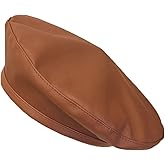 IHAUIUE PU Leather Berets Hats Solid Color French Hat Classic Slouchy Tam Caps for Women, Ladies, Girls