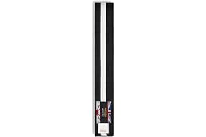Martial Arts Cotton Striped Coloured Grading Belt - Black Belt With White Stripe