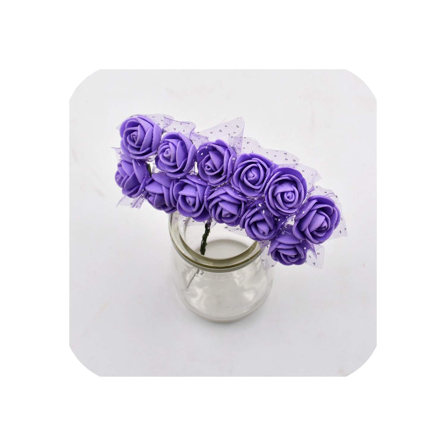 144pcs Artificial Flower Foam Lace Rose Handmade Bouquet For