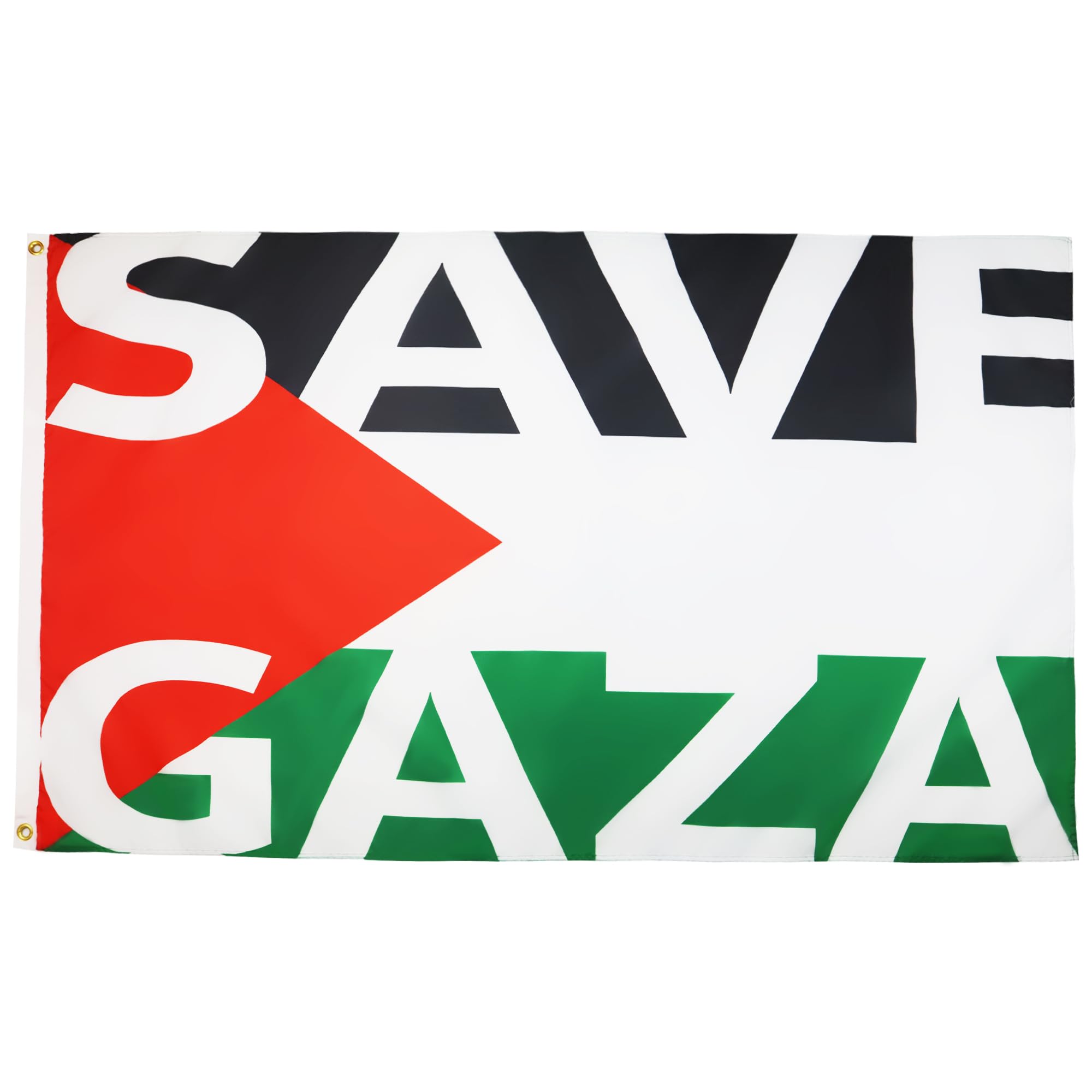 AZ FLAG - Palestine Save Gaza Flag - 3x5 Ft - 100D Polyester Palestinian Banner with Two Metal Grommets - Fade Resistant - Vivid Colors - 3' x 5' Feet - 150x90 Cm
