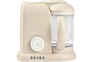 BÉABA BEABA Babycook Solo 4 in 1 Baby Food Maker, Puree Steamer and Blender for Purees, Grinder with Auto Steam Cooking, Lrg Capacity 4.5 Cups 27 Servings in 20 Mins, Oat