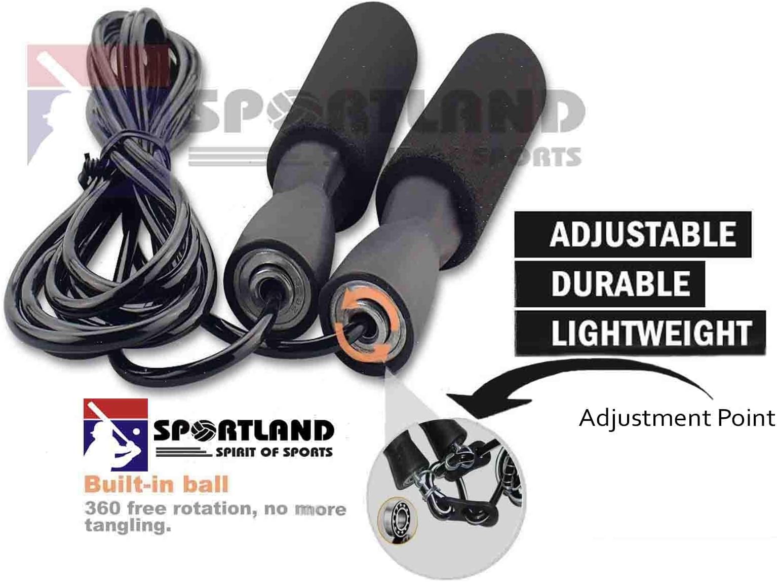 SPORTLAND Adjustable Skipping Rope for Gym Training and Workout