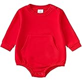 OPAWO Baby Sweatshirt Romper Onesie Newborn Girl Boy Bubble Romper Infant Crewneck Oversized Sweater Bodysuit Clothes Outfits