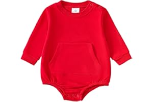 OPAWO Baby Sweatshirt Romper Onesie Newborn Girl Boy Bubble Romper Infant Crewneck Oversized Sweater Bodysuit Clothes Outfits