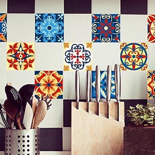 Tile Sticker,Etopfashion Pack of 20 Mandala Peel and Stick Wall Tile Sticker Art Kitchen Stickers