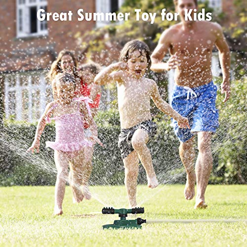 VERKB Garden Sprinkler Automatic for Lawn Water, 360 Degree Rotating Sprinkler with a Large Area of Coverage Adjustable, Weighted Gardening Watering System and Extra Butterfly Nozzle - Thumbnail 6