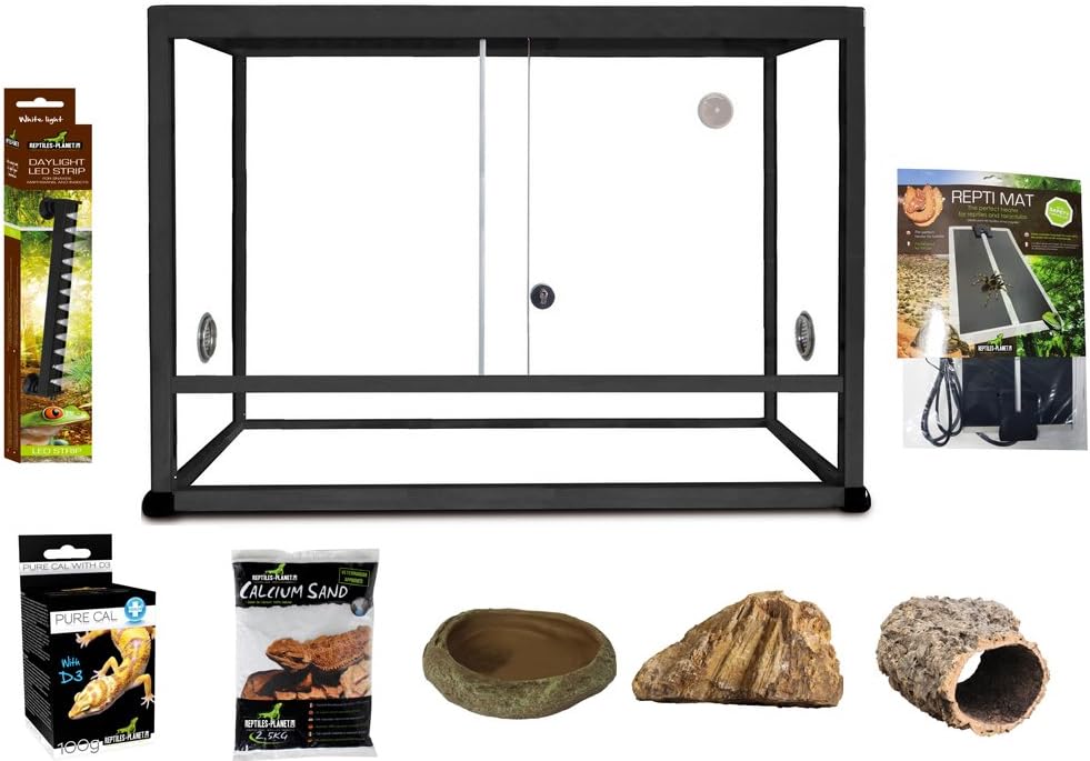 Reptiles Planet Elegance Terrarium Kit Aluminium for Gecko Leopard Black 45 x 30 x 30 cm