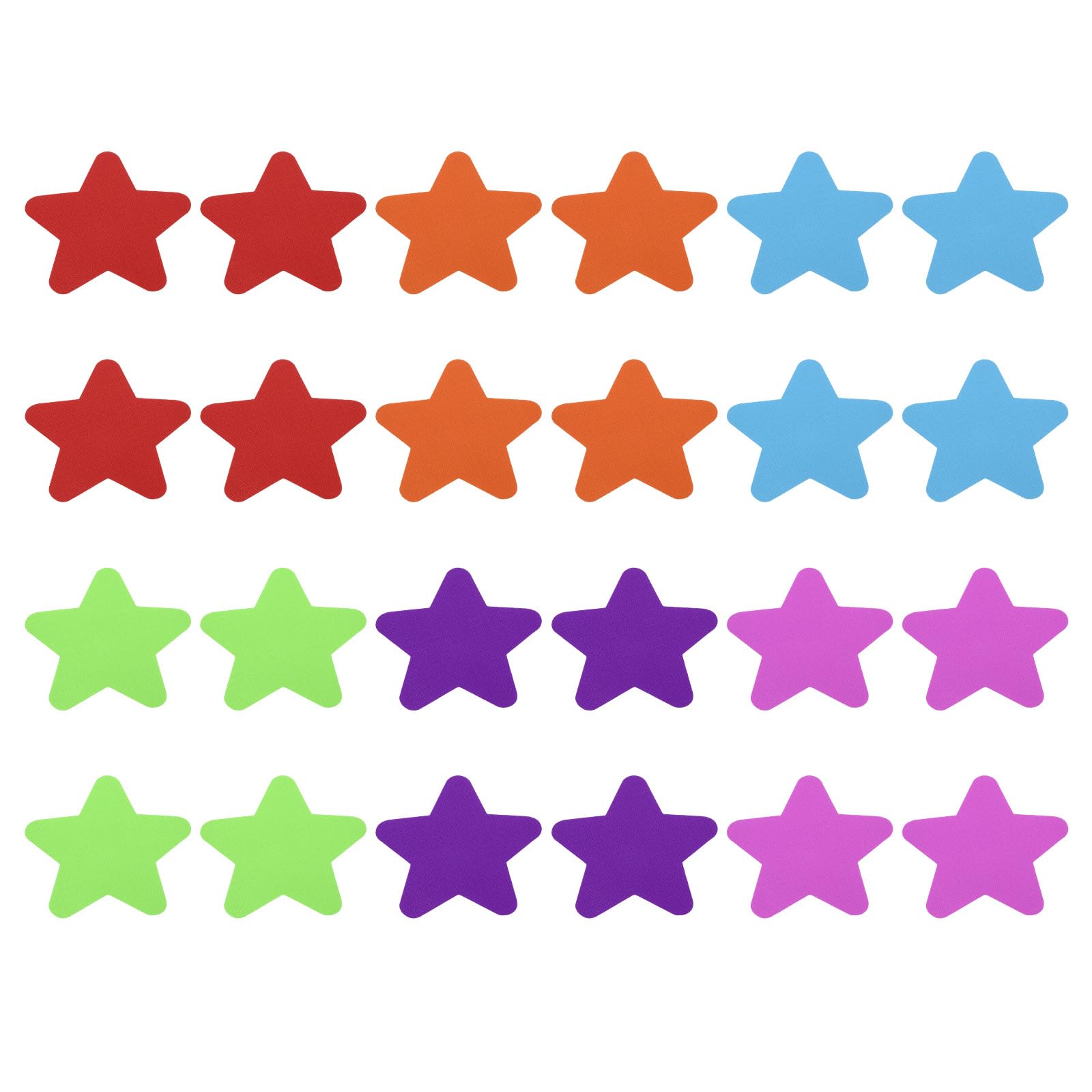 PATIKIL 3.9 x 3.9 Star Carpet Spot, 24Pcs Floor Spot Marker Waterproof Nylon Line Up Sign Decoration for Classroom, 6 Colors