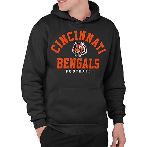 Junk Food Clothing x NFL - Cincinnati Bengals - Classic Team Logo - Unisex Adult Pullover Fleece Hoodie for Men and Women - Size Large