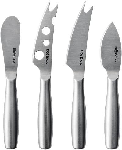 BOSKA Cheese Knives Copenhagen Set - 4 Stainless Steel Cutlery Knives