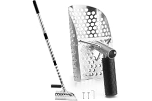 YTYLSJ Sand Scoop for Metal Detecting, Stainless Steel Metal Detector Scoop, Metal Detecting Accessories,Sand Sifter Scoop for The Beach, Fast Sifter Shovel for Underwater Treasure Hunting