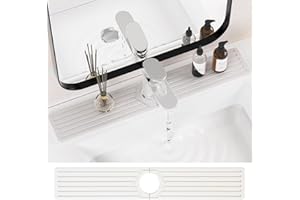 Ottkids Stone Faucet Mat for Kitchen Sink - Diatomite Quick Drying Tray,Sink Splash Guard & Protectors,Super Absorbent,Stone 