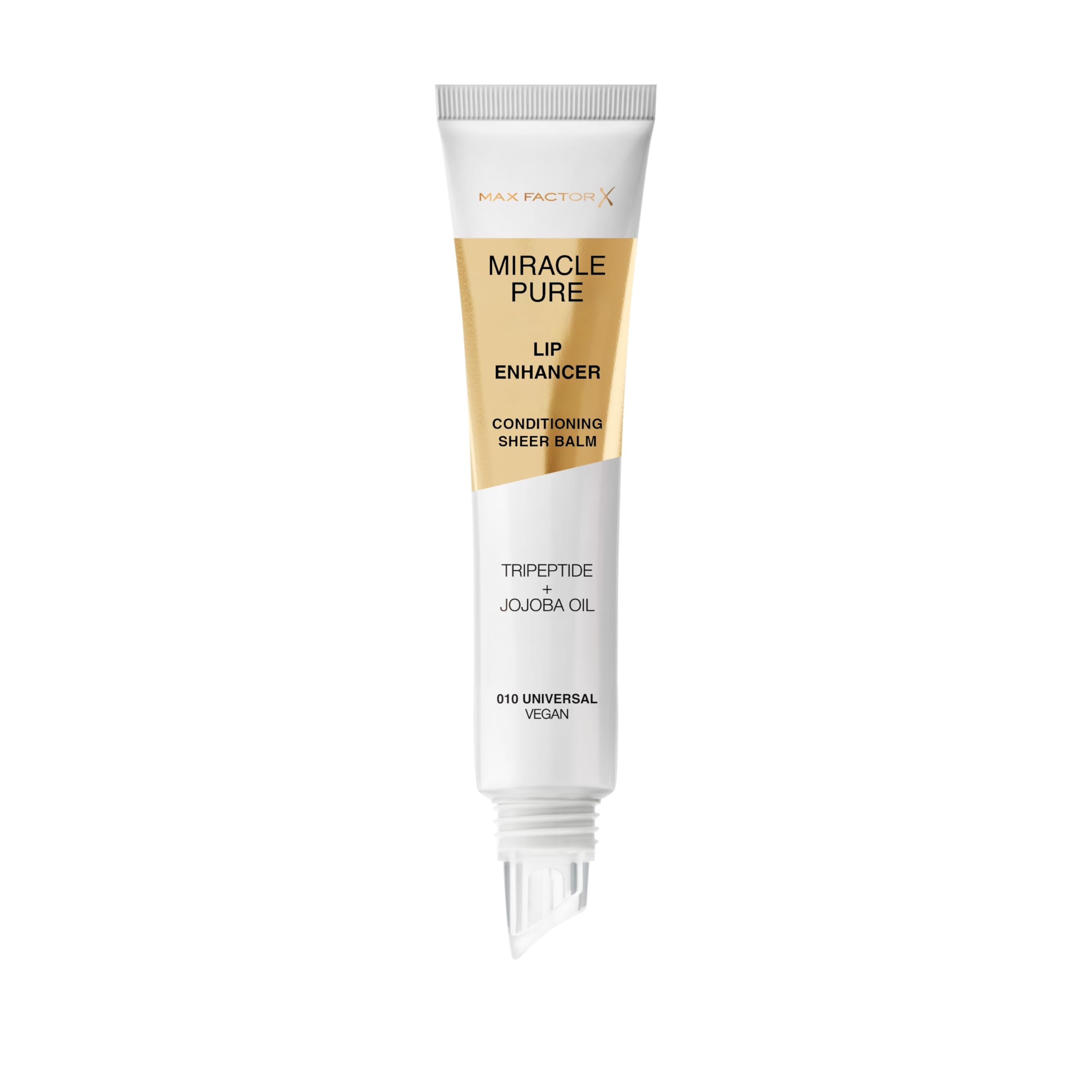 Max Factor Miracle Pure Lip Enhancer, 010 Universal, Conditioning Sheer Lip Balm, Glossy Finish, Hydrating Balm with Jojoba Oil & Tripeptide, Vegan