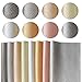 Caydo 8 Pieces Metallic Faux Leather Fabric Sheets, Shiny Pearl Litchi Pattern Leather Sheet for Bows Earrings Making, A4 Size