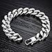 OSTAN Men's Stainless Steel Bracelet 14mm Width Curb Chain Link Bracelet (width : 1.4cm Length: 22cm)