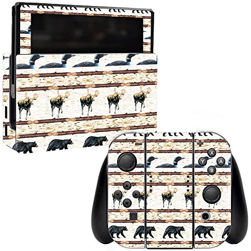 MightySkins Skin Compatible with Nintendo Switch – Lodge Stripes | Protective,…