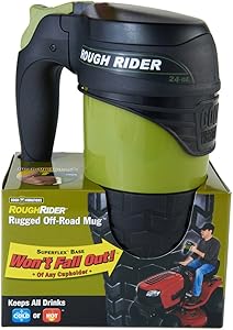 Only Mug 24 oz Designed for Lawnmower & Off-Road Vehicle - Double Wall Vacuum Insulated Mug - Spill Proof / Leak Free Tractor Mug BPA Free, Hot/Cold SuperFlex Base Forms Tight to Fits ANY Cup Holder