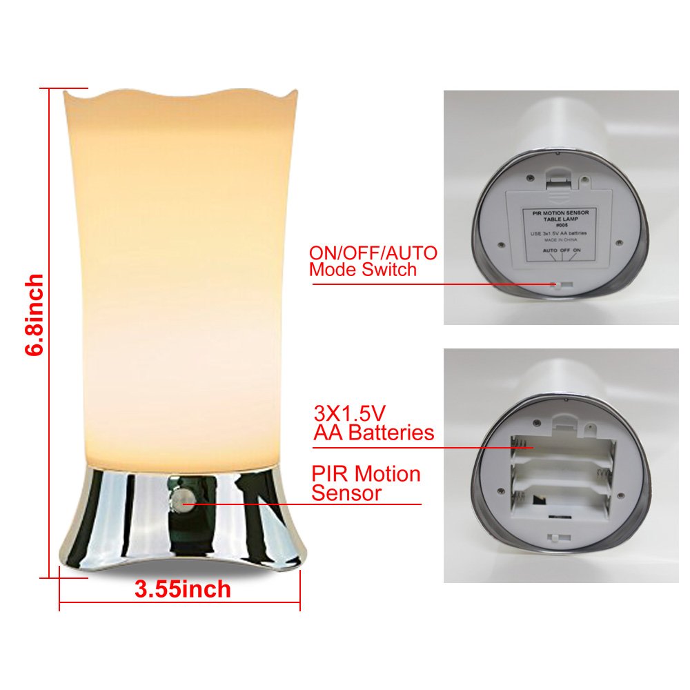 ZEEFO Table Lamps/Indoor Motion Sensor LED Night Light, Portable Retro