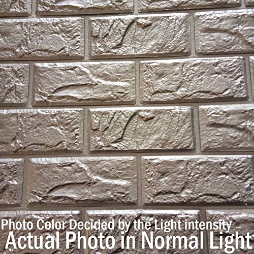 POPPAP 3D Foam Wall Panels Grey Color Peel and Stick Brick Wallpaper Self-Adhesive Removable for TV Walls, Background Wall Decor 10PCS