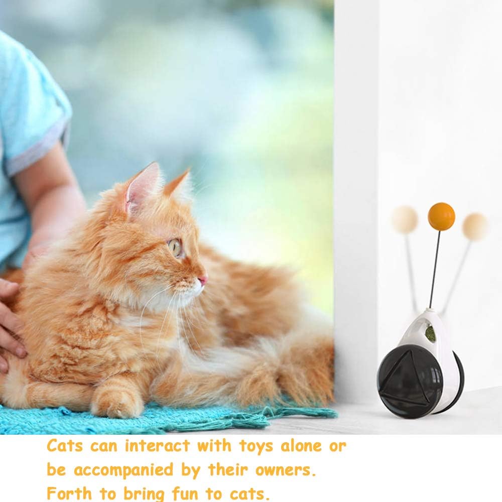 Mwatcher Interactive Robotic Cat Toys Moving Cat Toys for Indoor Balance Swing Car Kitten Toys with Ball : Pet Supplies