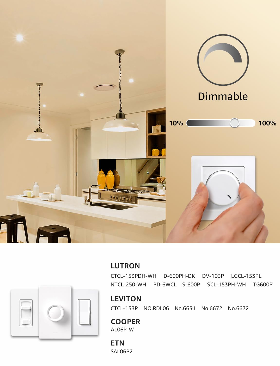 Lepro Dimmable LED Light Bulbs 60 Watt Equivalent, 9.5W 800LM Soft Warm White 2700K, A19 E26 Standard Medium Base, UL FCC Listed, 15000 Hour Lifetime, 6 Packs