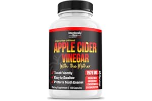 Intentionally Bare Apple Cider Vinegar Capsules with Mother - 1575mg Raw, Organic, Non-GMO, Gluten Free - Ginger, Lemon, Cayenne, Inulin - Digestion, Immune - 120 Veg Caps (Ginger)