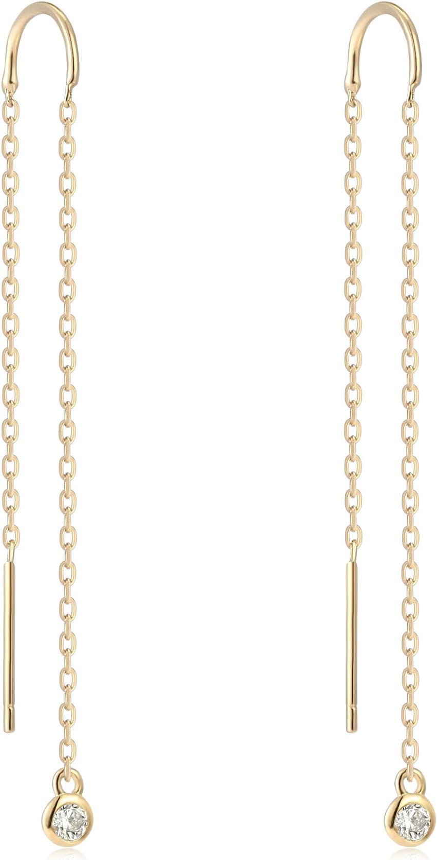 Small Dangle Earrings for Man Sterling Silver Dangle Minimalist Lightweight Chain Earrings for Women