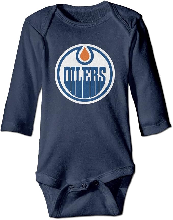 LJDESD Edmonton Oilers Classic Logo Newborn Infant Baby Outfits Onesies