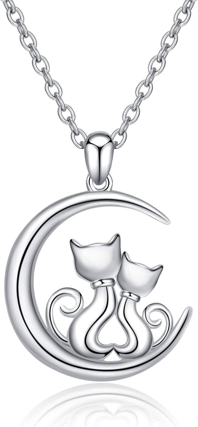 LUHEPenguin/Cat/Horse/Elephant/Wolf/Hummingbird/Giraffe/Eagle Pendant Necklace Sterling Silver I Love You Forever Animal Necklace Jewelry Gifts for Women Girls