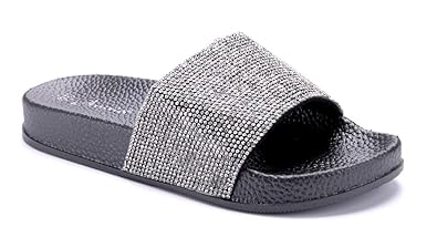 Schuhtempel24 Damen Schuhe Pantoletten Sandalen Sandaletten flach Ziersteine