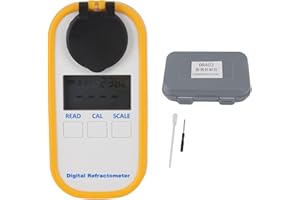 Digital Refractometer, 0‑80% Handheld Refractometer Automatic Brix Meter Alcohol Concentration Tester Meter for Fruits, Juice