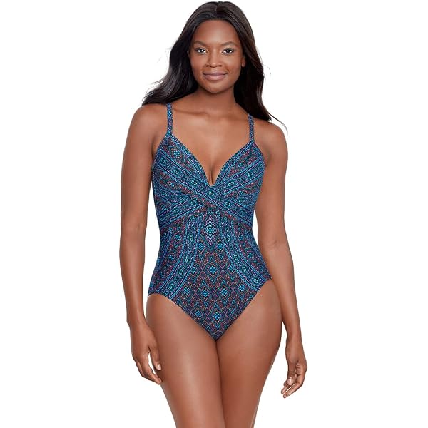 Miraclesuit Women's DD-Cup Carnivale Brio High Neck Underwire One Piece Swimsuit - Slimming MiraTex®