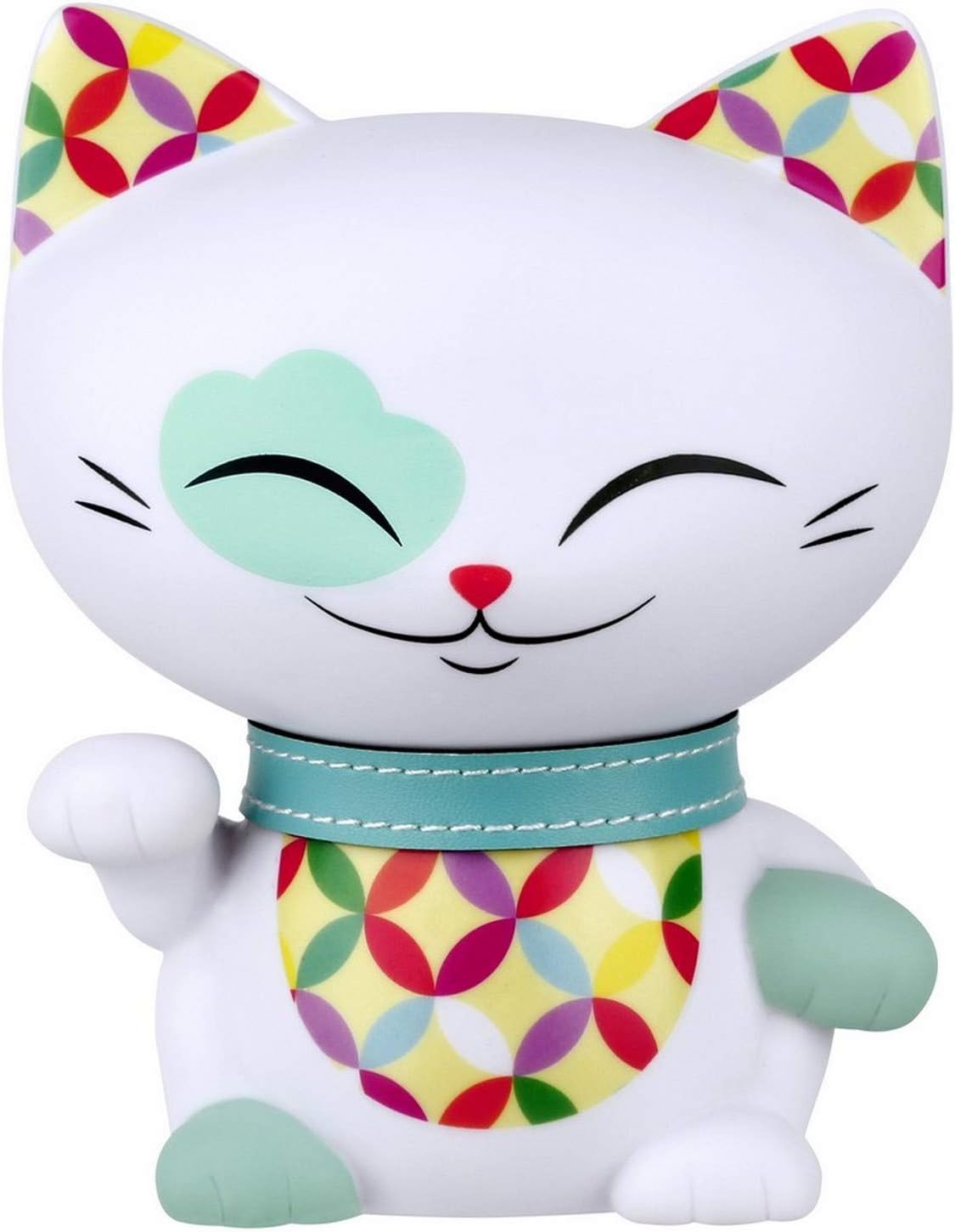 Chat Porte Bonheur Maneki Neko Mani The Lucky Cat 11cm Blanc Collier Turquoise Amazon Ca Home Kitchen