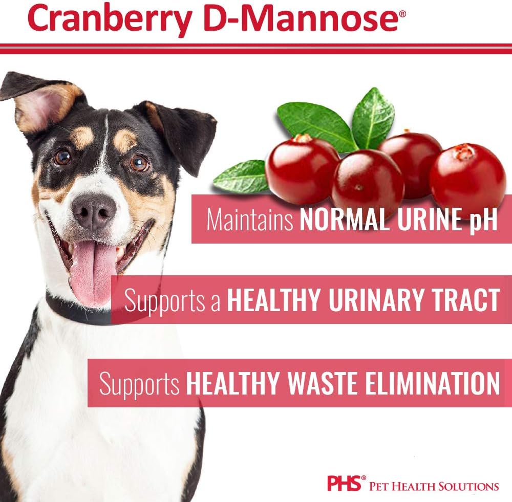 Cranberry D-Mannose Urinary Tract Support - Bladder Health Supplement for Dogs and Cats - 60 Tablets : Pet Supplements : Pet Supplies