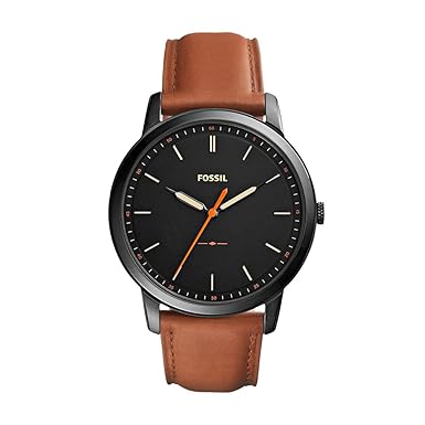 Fossil Herren Analog Quarz Uhr mit Leder Armband FS5305