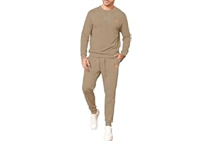 JMIERR Men's Loungewear Sets 2 Piece Outfits Texture Sweatshirt Tracksuit Sweatpants Sweatsuit Set