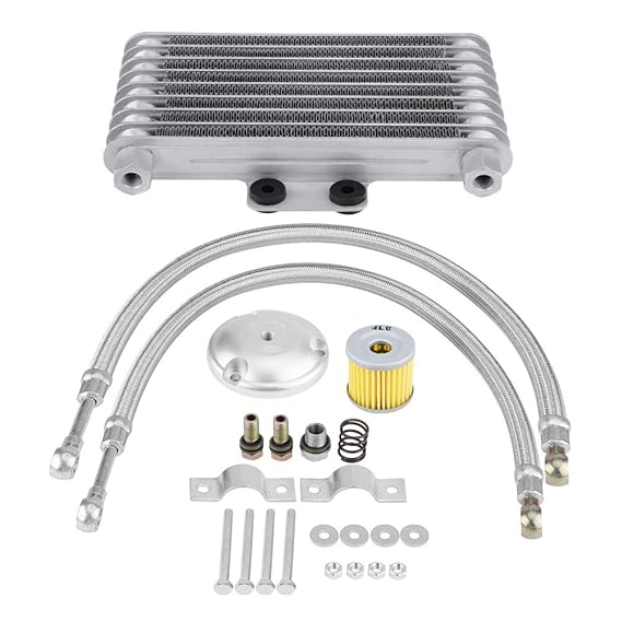 Amazon.com: KIMISS 125ml Aluminum Motorcycle Oil Cooler Engine Oil Cooler Radiator Kit for125CC 150CC 200CC: Automotive