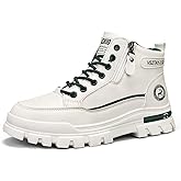 HuayoRong Men's Fashion Sneakers Thick Sole Non-Slip & Durable High Top Military Style Work Boots for All Seasons