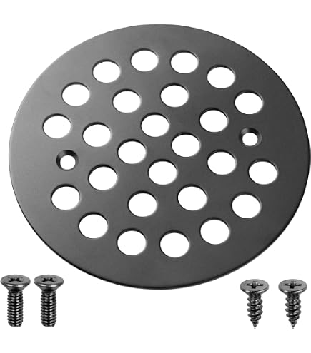 DEOKXZ 4-1/4 Inch Round Shower Drain Cover - Screw-in Type, Brushed Nickel, 304 Stainless Steel - View #11
