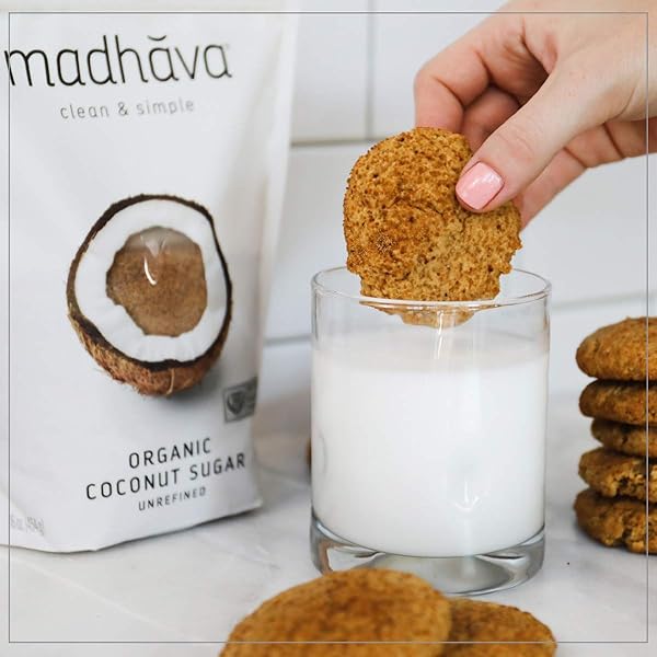 MADHAVA ORGANIC COCONUT SUGAR 3 LB. BAG (PACK OF 1), NATURAL SWEETENER, SUGAR ALTERNATIVE, UNREFINED, SUGAR FOR COFFEE, TEA & RECIPES, VEGAN, ORGANIC, NON GMO