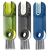 DACUAN 3 in 1 Multifunctional Cleaning Brush, Green/Blue/Gray, 3 Pack, Cup Lid & Bottle Cleaning Tool