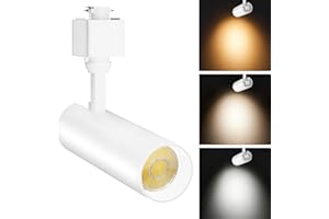 OTeedo 10W Dimmable LED Track Lighting Heads H Type Track Light fixtures 3000K-4500K-6000K Adjustable Track Lights Ceiling Spotlight for Retail Artwork Lighting Flicker Free CRI90+ 24°1000lm White